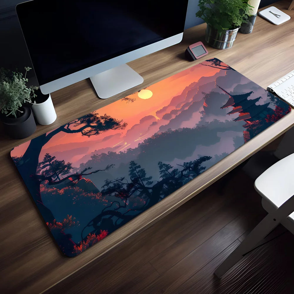 Tapis de Souris Coucher de Soleil Montagne - Vue principale